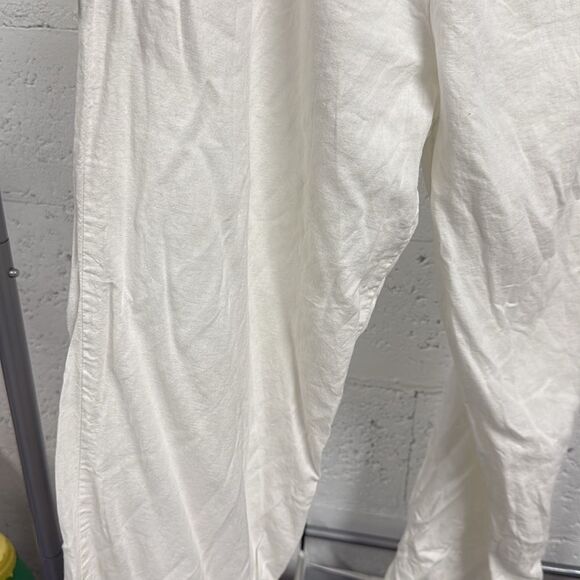 Zara White Lounge Pants - Size Medium Relaxed Fit Joggers - LIKE NEW - Picture 4 of 5